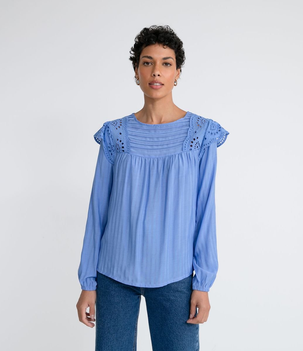 blusa babado laise