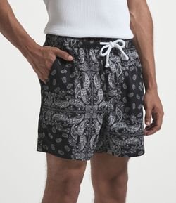 Bermuda com Amarração no Cós e Estampada