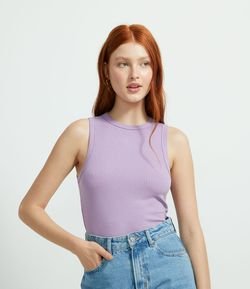 Regata Cropped Básica em Ribana Canelada