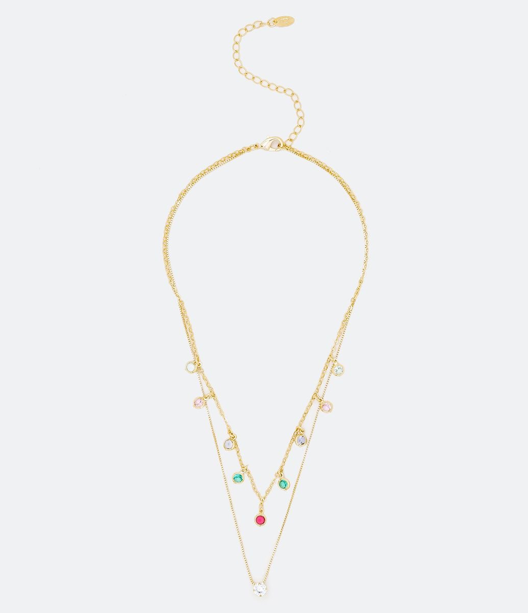Conjunto Colar e Brincos com Pingentes de Zircônia Menor preço em Conjunto Colar e Brincos com Pingentes de Zircônia