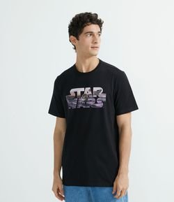 Camiseta Manga Curta com Estampa Star Wars