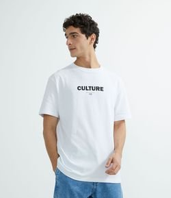 Camiseta Manga Curta com Estampa Culture