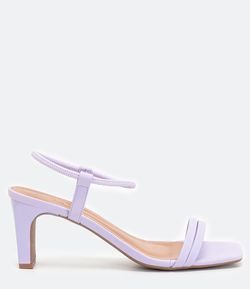 Sandália com Salto Diferenciado e Duas Tiras Satinato