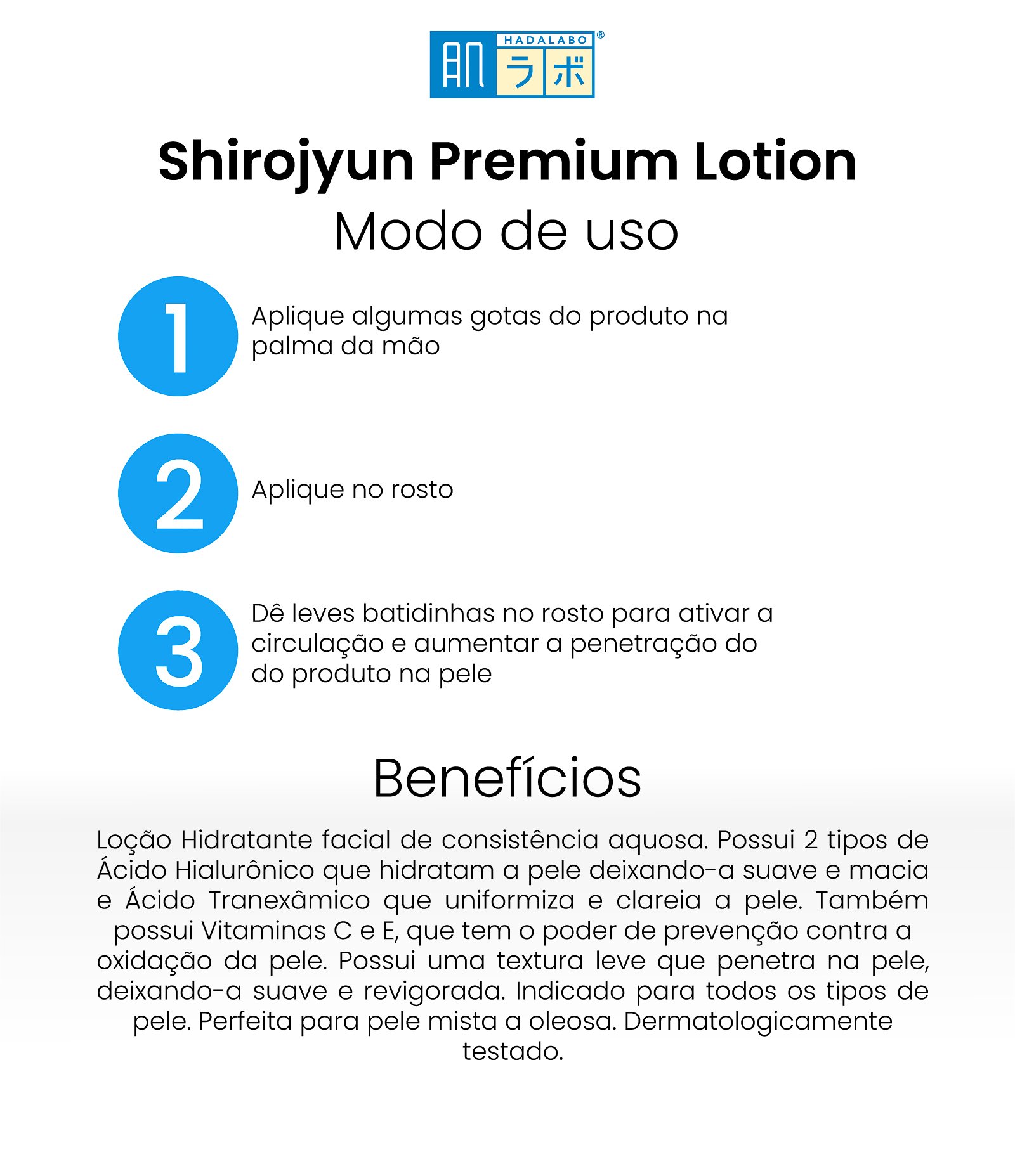 Loção Premium Shirojyun Hada Labo 170ml 3