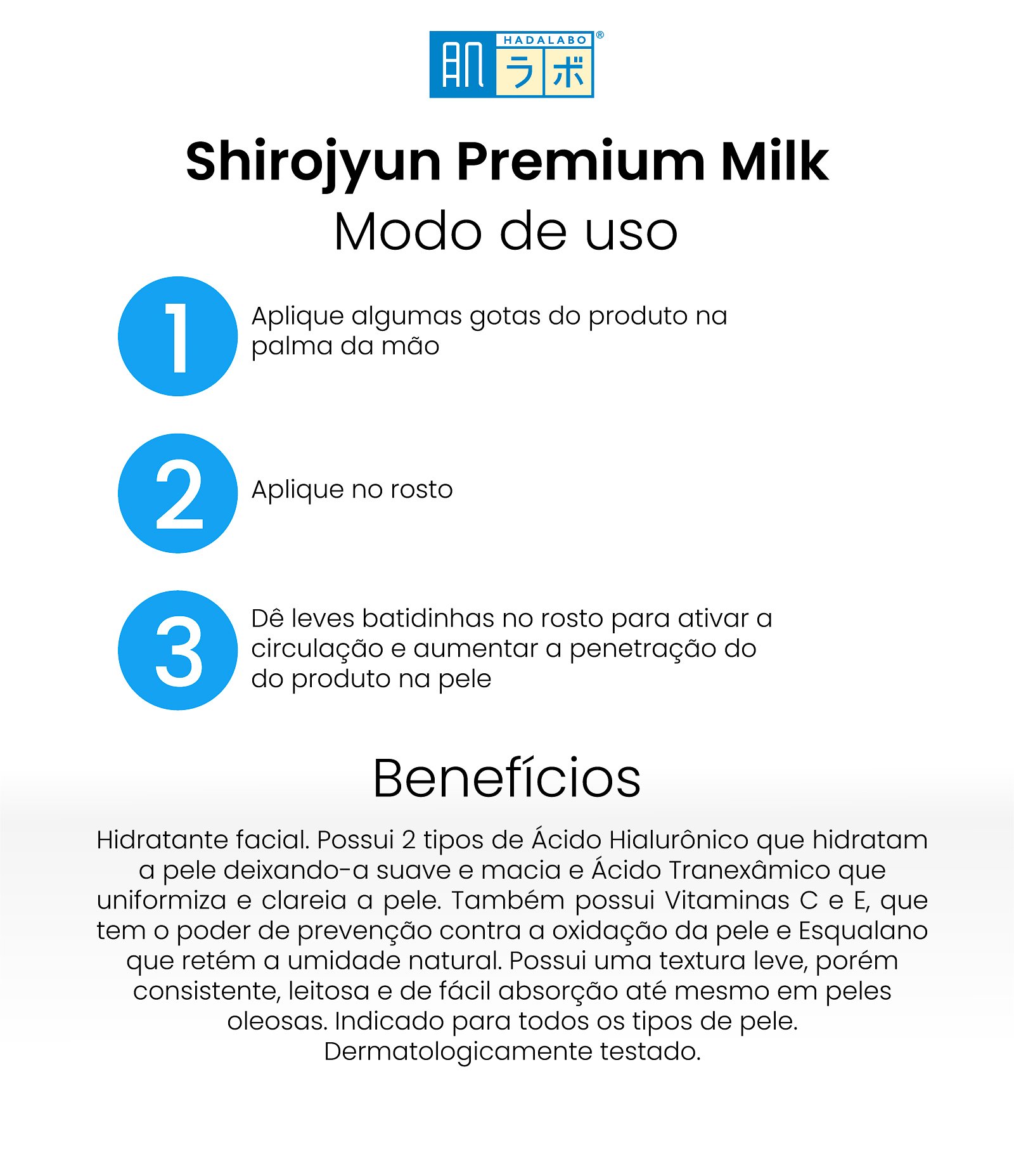 Hidratante Facial Milk Shirojyun Hada Labo 140ml 3