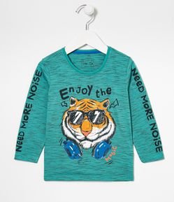 Camiseta Infantil Estampa Tigre - Tam 1 a 5 anos