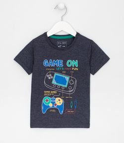 Camiseta Infantil em Algodão Estampa Game - Tam 1 a 5 anos