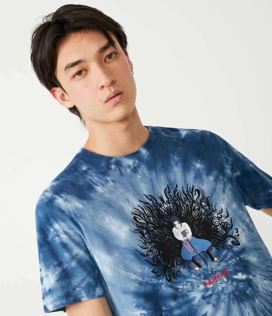 Camiseta masculina Sasuke azul, Naruto