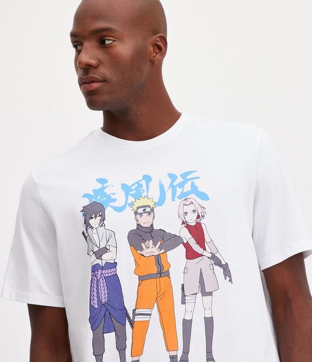 Camiseta Algodão Simbolo Aldeia da Folha Naruto Cor:Branco;Tamanho