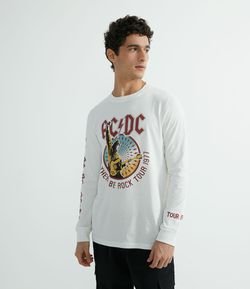 Camiseta Manga Curta com Estampa AC/DC