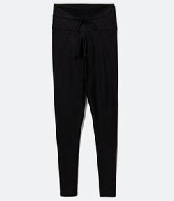 Calça Legging Esportiva com Brilho e Amarração na Cintura - Renner