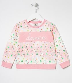 Blusão Infantil Floral Estampa Lettering  - Tam 1 a 5 anos