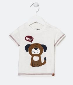 Camiseta Infantil Estampa Cachorrinho - Tam 0 a 18 meses