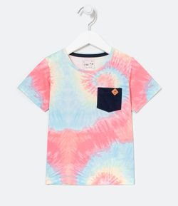 Camiseta Infantil Tie Dye com Bolsinho - Tam 1 a 5 anos