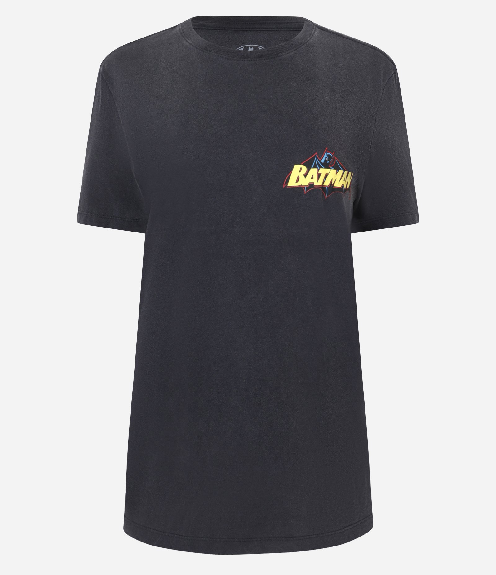 Camiseta Regular em Algodão Marmorizada com Estampa do Batman Cinza Marmorizado 6