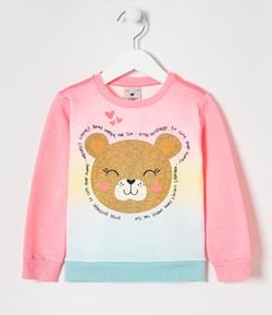 Blusão Infantil Dip Dye Estampa Leopardo - Tam 1 a 5 anos