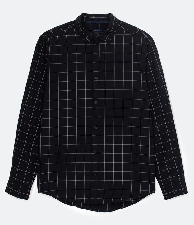Camisa Manga Larga Cuadrillé Grid Negro 6