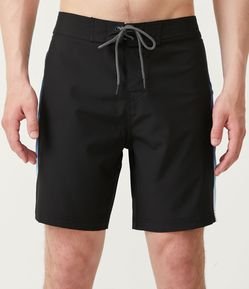 ***13 Bermuda de Banho com Recorte Lateral Quadriculado