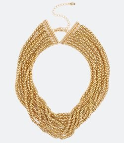Colar Camadas Com Várias Correntes de Bolinhas