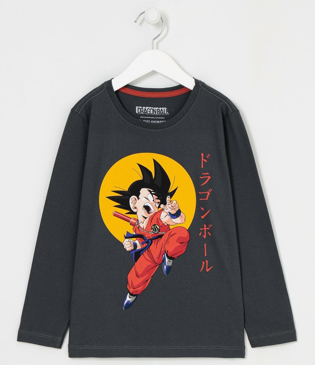 Camiseta Infantil Estampa Dragon Ball Z - Tam 5 a 14 Anos Bege