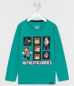 Camiseta Infantil Estampa Authentic Games - Tam 5 a 14 anos
