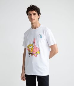 Camiseta Manga Curta com Estampa Bob Esponja