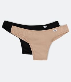 Kit 02 Calcinhas Biquíni Fio Duplo em Microfibra com Cós Elástico DelRio