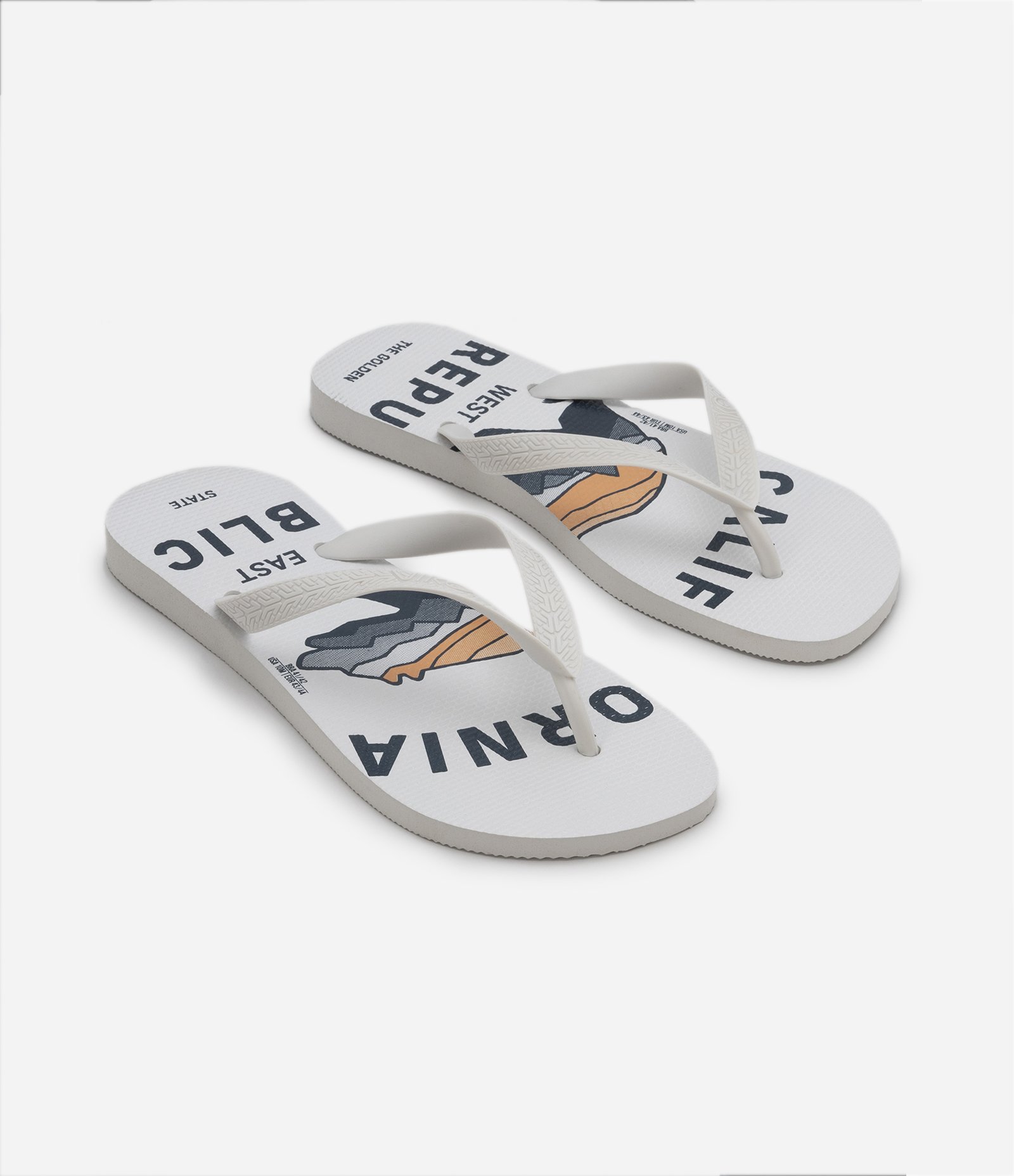 Chinelo de Tiras com Estampa Califórnia Republic Off White 2