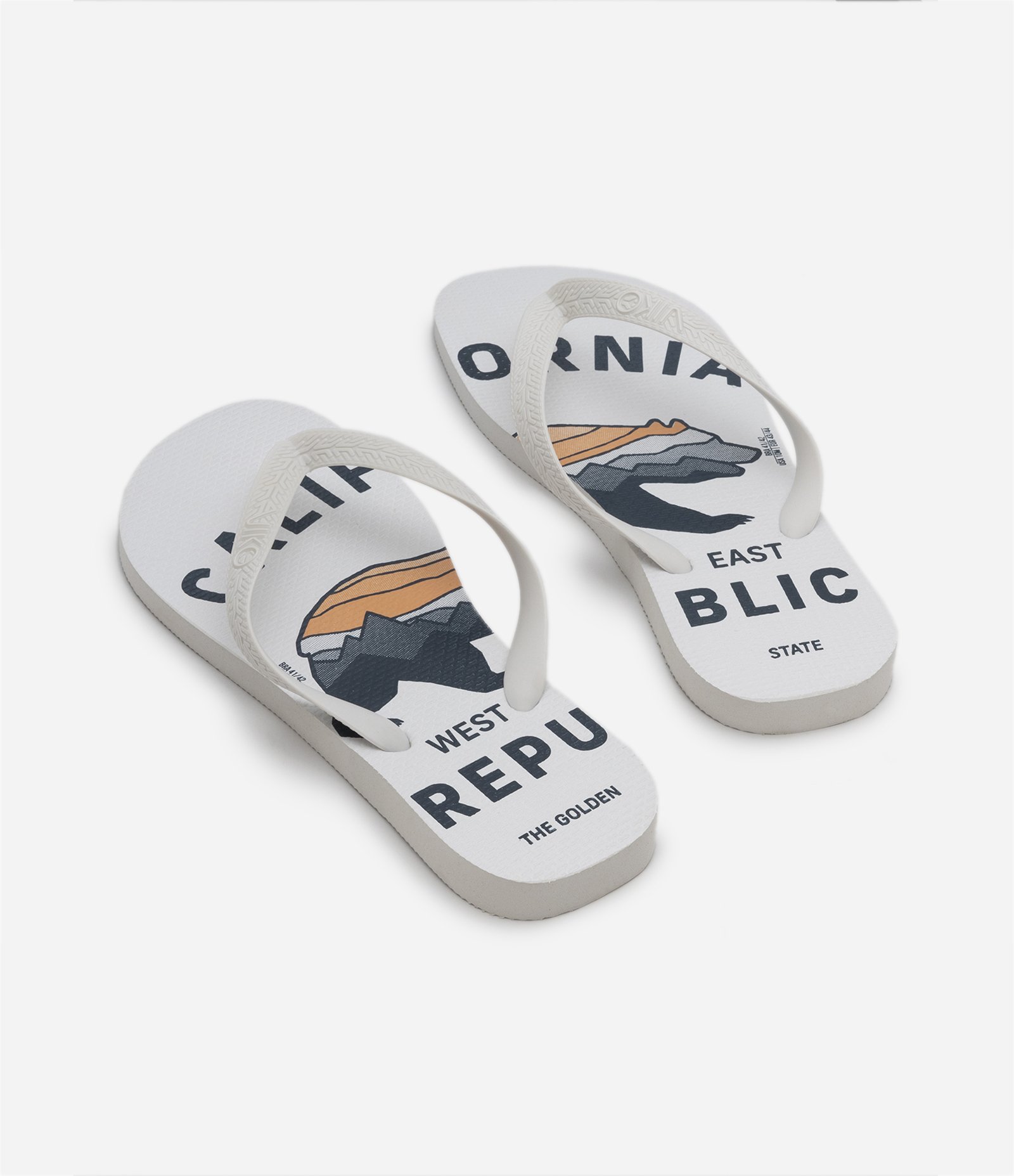 Chinelo de Tiras com Estampa Califórnia Republic Off White 3