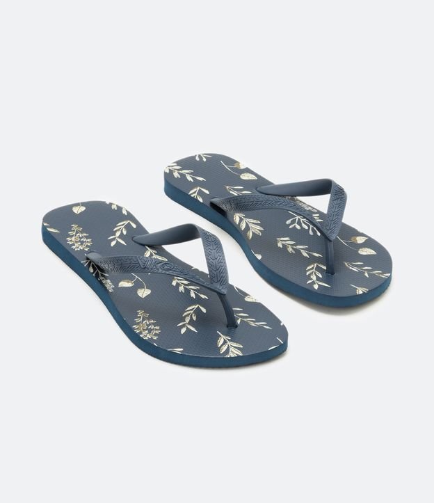Chinelo de Dedo con Estampado de Ramos Viko Azul 2