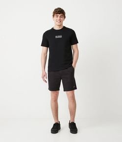 Bermuda em Sarja com Cós Elástico e Amarração