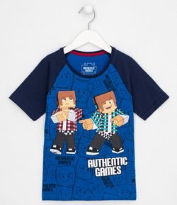 Camiseta Infantil Raglan Authentic Games - Tam 5 a 14 anos