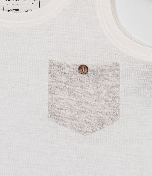 Musculosa Infantil con Bolsillo - Talle 1 a 5 años Blanco 3