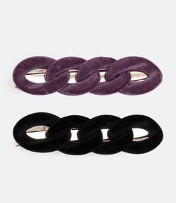 Kit 2 Presilhas Formato Corrente em Veludo