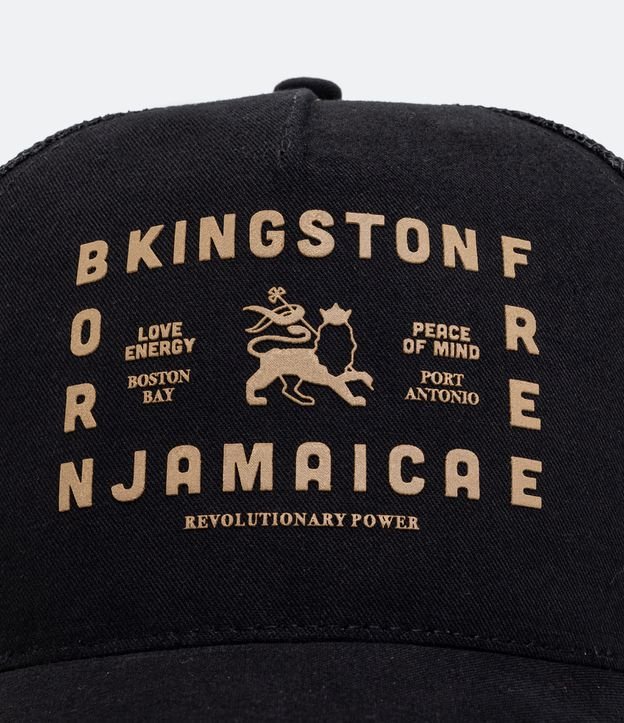 Boné Trucker em Algodão com Estampa Born Free Kingston Jamaica Preto 5