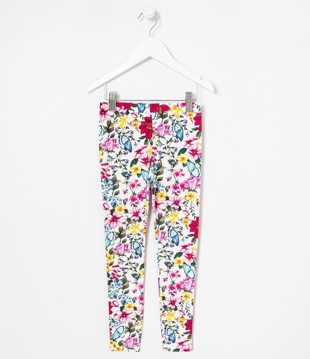 Calça Infantil Legging em Cotton Estampa Floral - Tam 5 a 14 anos Menor preço em Calça Infantil Legging em Cotton Estampa Floral - Tam 5 a 14 anos