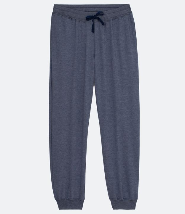 Pantalón Ligero de Pijama en Algodón Azul 4