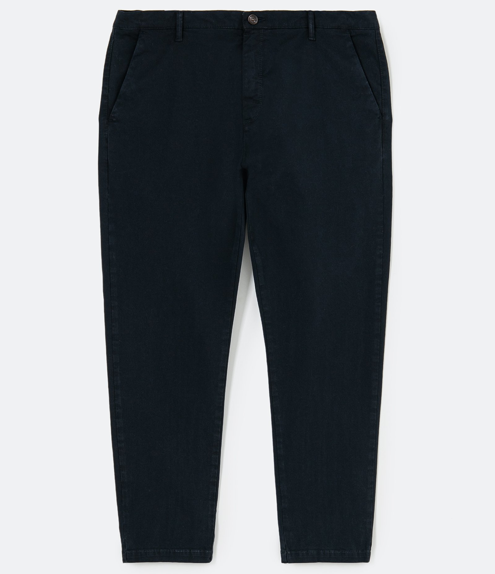 Calça Slim Sarjado Cropped Alfaiatada com Bolsos 4