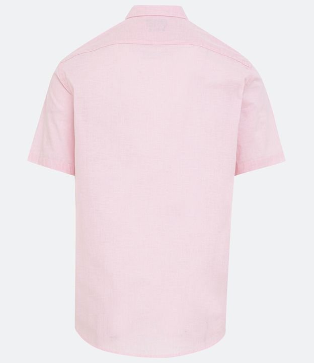 Camisa Comfort em Algodão com Manga Curta Rosa 6