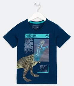 Camiseta Infantil com Estampa de Dinossauro - Tam 5 a 14 anos