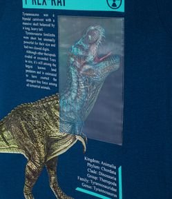 Camiseta Infantil com Estampa de Dinossauro - Tam 5 a 14 anos