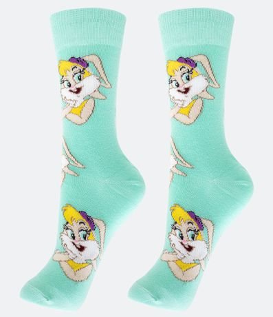 Meia Cano Alto Estampa Lola Bunny Menor preço em Meia Cano Alto Estampa Lola Bunny