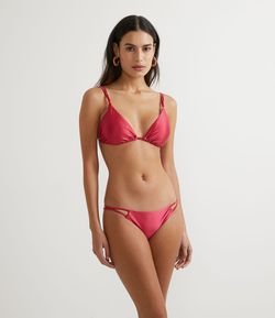 Biquíni Top Cortininha em Poliamida com Detalhe Torcido na Alça
