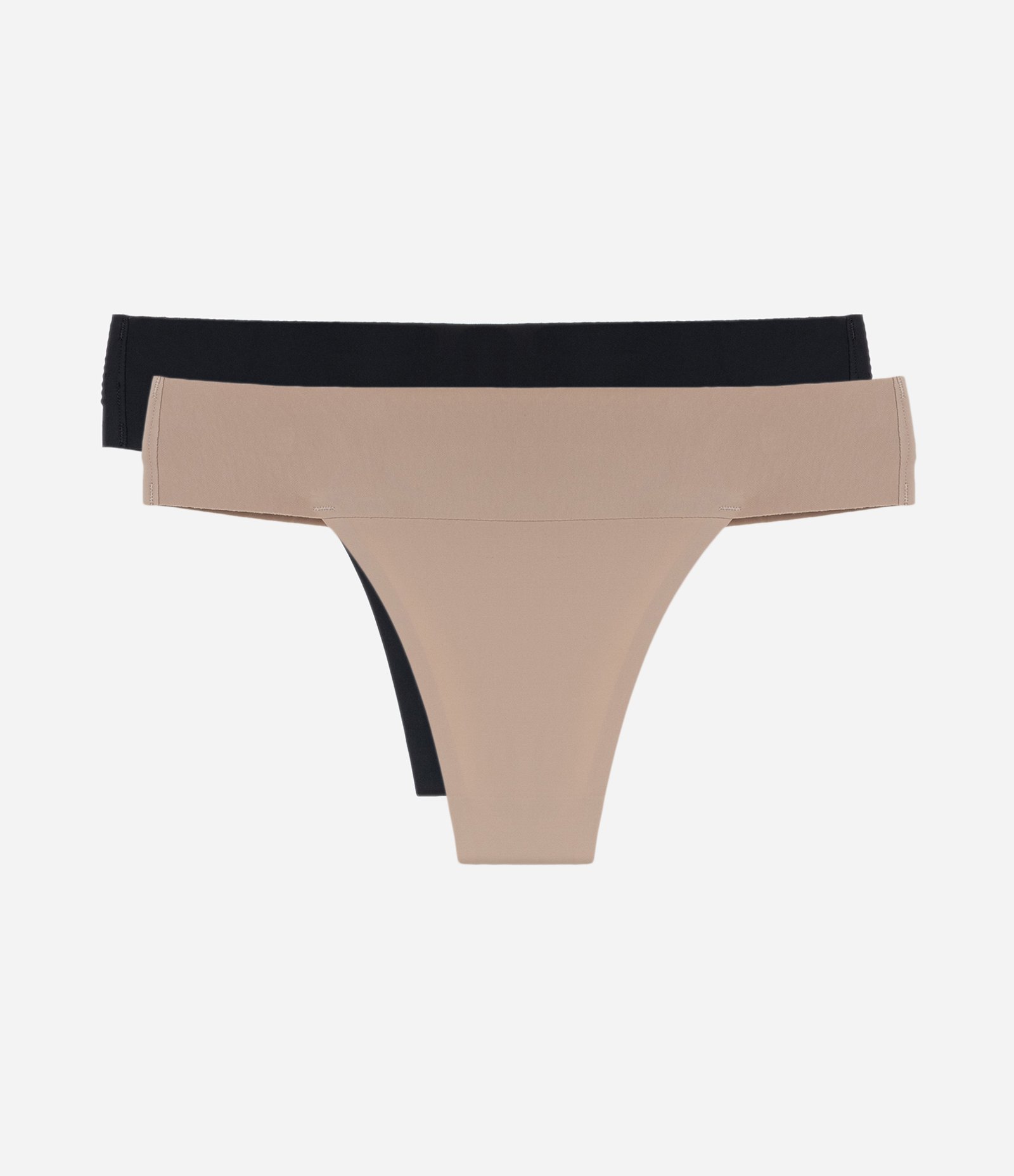 Kit com 2 Calcinhas Biquíni com Cós Largo Preto/Bege 3