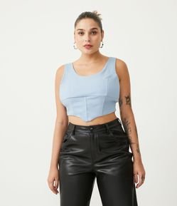 Blusa Regata Cropped Corset em Bengaline