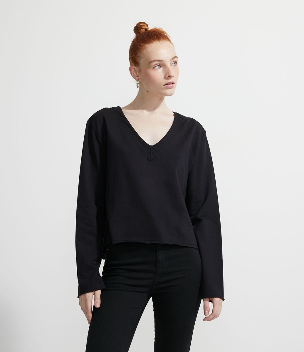 blusa manga longa algodão