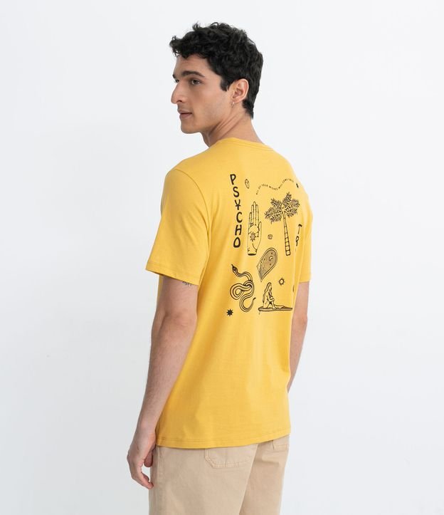 Camiseta Manga Curta em Algodão Psycho Tropyc | Ripping | Amarelo | G