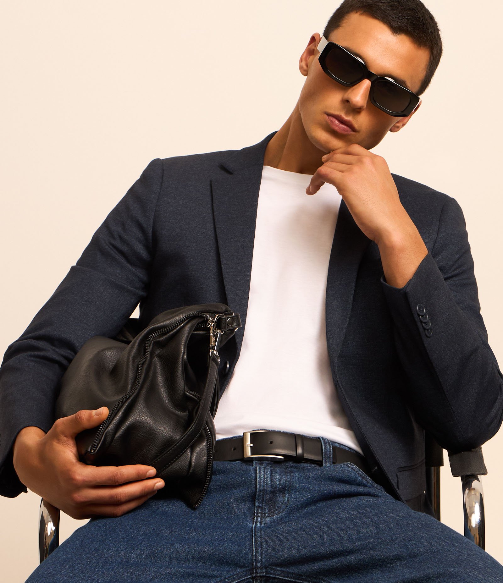 Paletó Super Slim Performance com Bolsos Azul Escuro 6