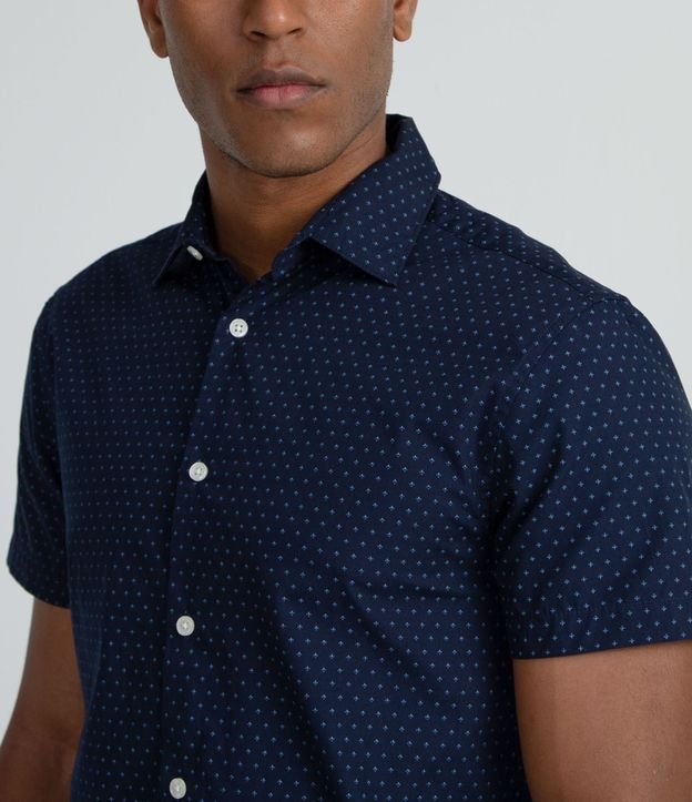 Camisa Manga Corta Estampado Mini Iconos Azul 3