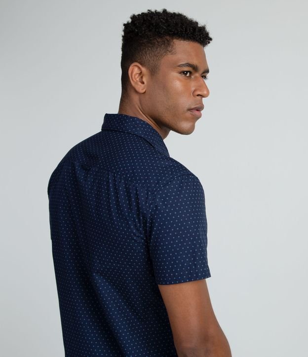 Camisa Manga Corta Estampado Mini Iconos Azul 4